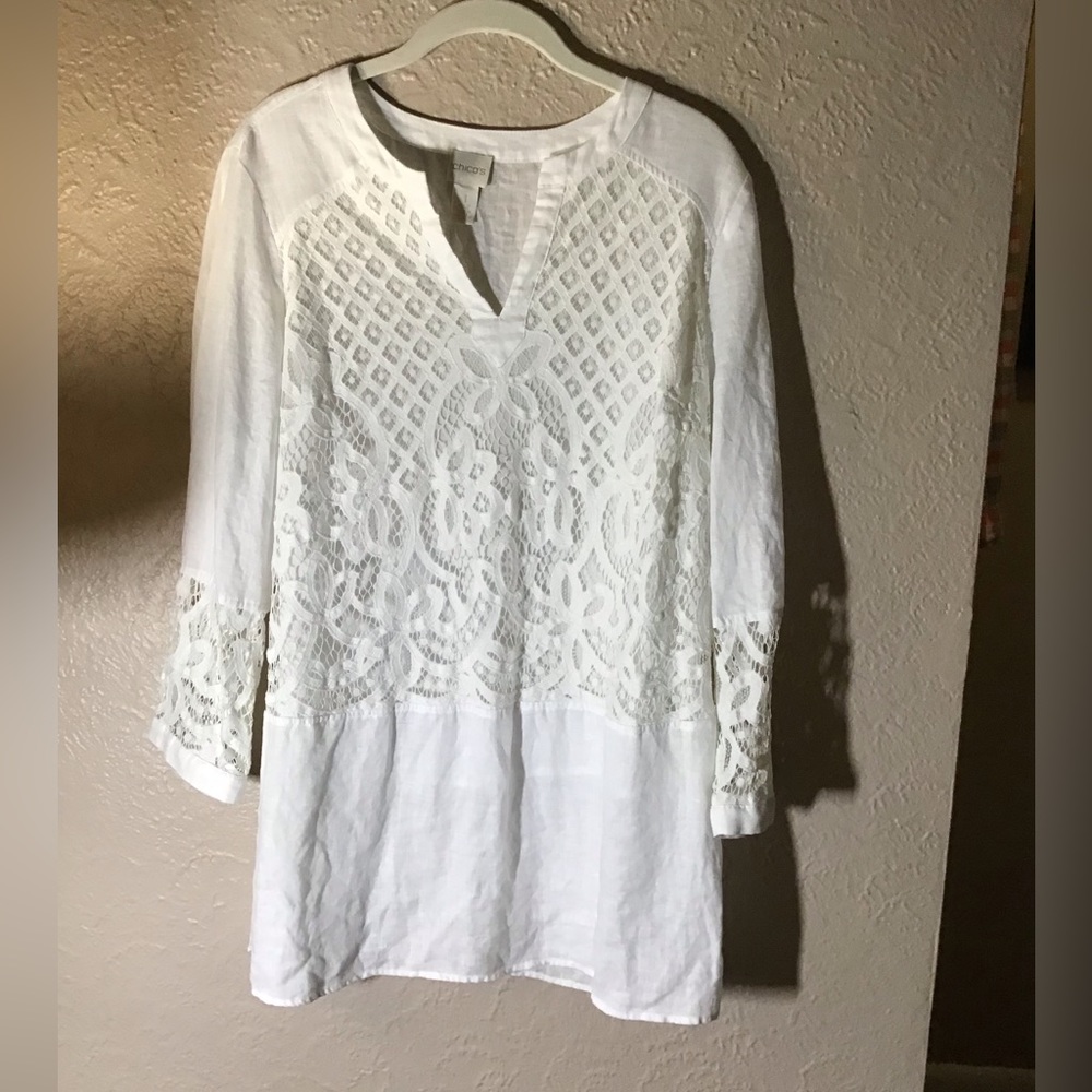 Chico’s blouse,medium,white,worn twice